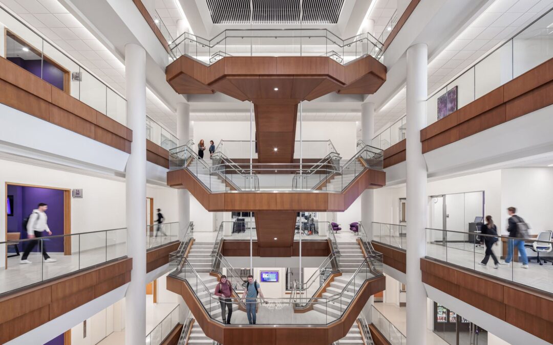 schoenecker center interior glass railings